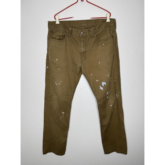 Levi's 511 Jeans Distressed Y2K Mens 38x32 Brown Slim Straight Denim Stretch - Picture 1 of 16
